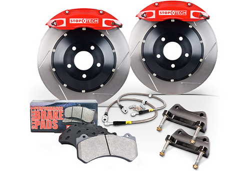 StopTech VW/Audi MQB Front BBK w/ Black ST-40 Caliper Slotted 355x32 2pc Rotor