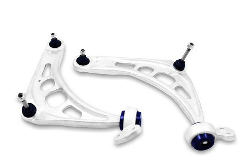 SuperPro Front Lower Control Arm Set w/ Bushings - Add'l Positive Caster (BMW E36, E85, E86) for 2001-2006 BMW 330Ci | ALOY0046XK