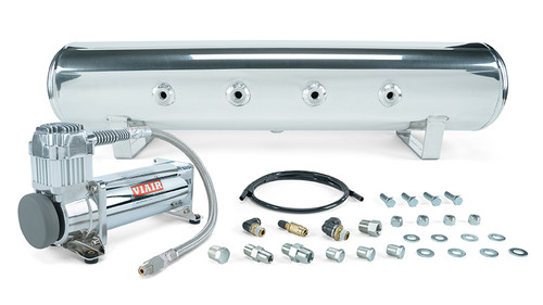 Air Lift 4 Gal. 7-Port Tank w/ Viair 444c Chrome Compressor (Incl. Fittings & Mounting Hardware) | 27803