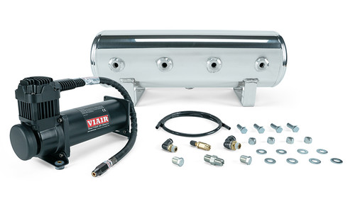 Air Lift 2.5 Gal. Polished Tank w/ Viair 444b Blk Compressor (Incl. Fittings & Mounting Hardware) | 27805