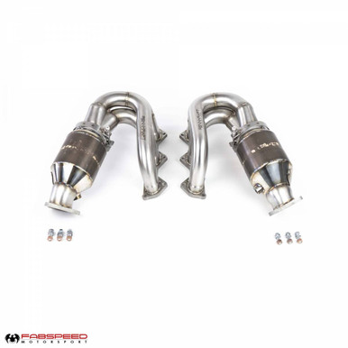 Fabspeed Porsche 718 GT4 / GTS / Spyder RENNKRAFT Modular Street and Racing Headers with HJS Catalytic Converters (2020+) - FS.POR.718GT4.MDLRHDR