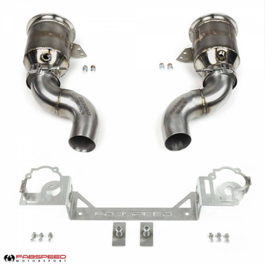 Fabspeed Porsche 992 Twin Turbo / Twin Turbo S Sport Catalytic Converters with GT2RS Style Outlets - FS.POR.992T.SCGT2