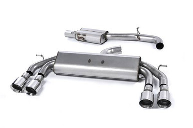 Milltek Cat Back Exhaust - Resonated - Polished GT-100 Round Trims - SSXVW412