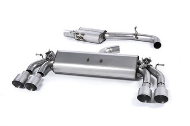 Milltek Cat Back Exhaust - Resonated - Titanium GT-100 Round Trim - SSXVW401