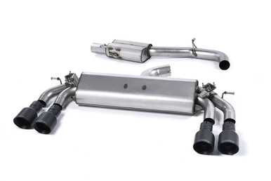Milltek Cat Back Exhaust - Resonated - Cerakote Black GT-100 Round Trim - SSXVW400