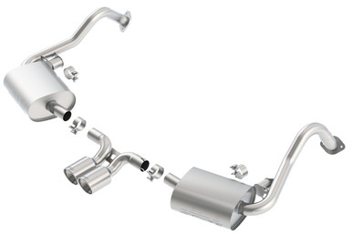 BORLA Cat-Back Exhaust - S-Type - Polished Stainless Tips For Porsche 981 Cayman - 140534