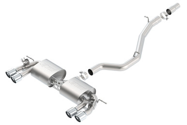 BORLA Cat-Back Exhaust - S-Type - Polished Stainless Tips For Volkswagen MK7 Golf R 2.0L Turbo AT - 140643