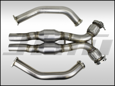 JHM High-Flow Cat Downpipes with X-Pipe (JHM) for the B8 S4-S5 Q5-SQ5 C7 A6-A7 3.0T - JHM-B8DPXHFC30T