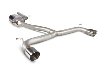 Scorpion 76mm Non-resonated cat-back system Daytona Tips no valves For Golf MK7 R - SVWS044D-76mm