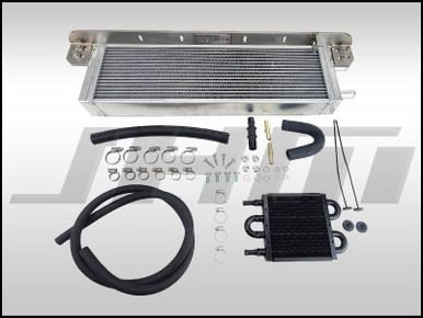 Auxiliary Heat Exchanger Kit (SILVER CORE) w PS Cooler - Bolt-On Performance Dual-Pass (JHM) for C6 A6 3.0T - JHM-PMPHXC6A630T-SILVER