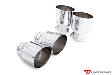 Unitronic Round Chrome Tips For VW Golf R MK7/7.5 ; Audi S3 - UH059-EXA