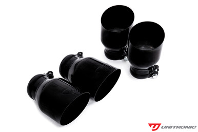 Unitronic Round Black Tips For VW Golf R MK7/7.5; Audi S3 - UH060-EXA