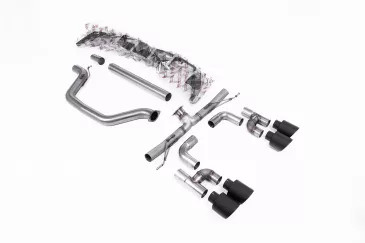 Milltek Golf R Style Catback Exhaust System - Race for MK8 GTI (Includes Maxton Rear Diffuser) With Cerakote Black Tips