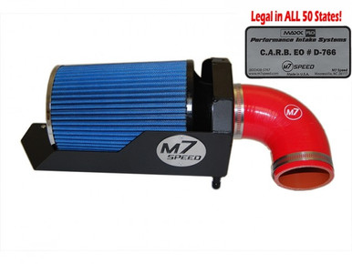 M7 Speed Gen 2 High Flow Intake System Black Powdercoated Aluminum HSG Blue 8 Ply Cotton Filter Red Silicone Elbow
