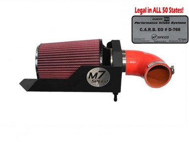 M7 Speed Gen 2 High Flow Intake System Black Powdercoated Aluminum HSG Red 8 Ply Cotton Filter Red Silicone Elbow