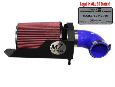 M7 Speed Gen 2 High Flow Intake System Black Powdercoated Aluminum HSG Red 8 Ply Cotton Pleated Filter Blue Silicone Elbow