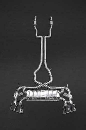 Capristo Type V8S  -  Valved Exhaust with Sports Cats 100 Cell and X Pipe (for OE Actuators) For Jaguar F