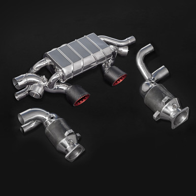 Capristo  Valved Exhaust, 250 Cell Sports Cats, with Carbon Tips (CES3) For Porsche 991.2 Carrera/GTS