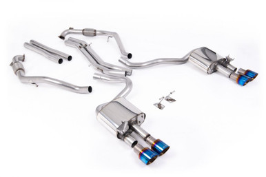 Milltek Non-Resonated Cat-Back for B9 S5 with Quad Burnt Titanium GT Tips | SSXAU1116