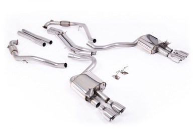 Milltek Non-Resonated Cat-Back for B9 S5 with Quad Polished GT Tips | SSXAU1113