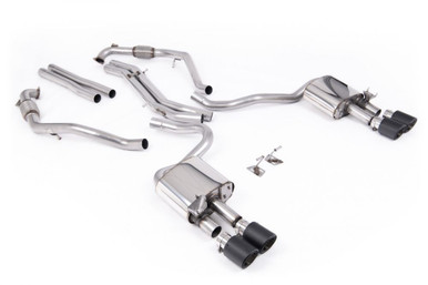 Milltek Non-Resonated Cat-Back for B9 S5 with Quad Carbon  Fiber Jet Tips | SSXAU1117