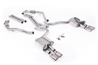 Milltek Non-Resonated Cat-Back for B9 S5 with Quad Polished Jet Tips | SSXAU1119