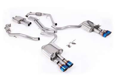 Milltek Resonated Cat-Back for B9 S5 with Quad Burnt Titanium GT Tips | SSXAU1123