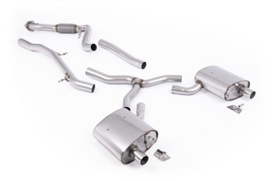 Milltek Non-Resonated Cat-back for Audi B9.5 A4 Fits to OE Outlets on Rear Diffuser (No Tips) | SSXAU1112