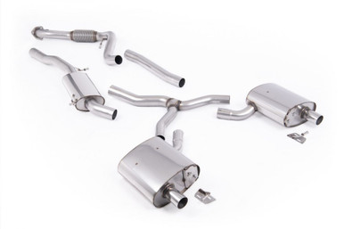 Milltek Road+ Cat-back for Audi B9.5 A4 Fits to OE Outlets on Rear Diffuser (No Tips) | SSXAU1111