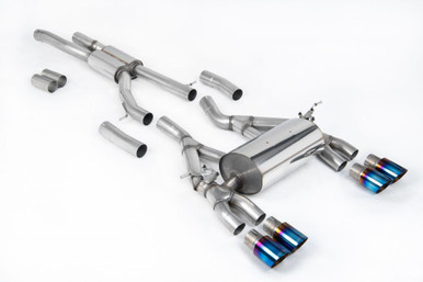 Milltek Equal Length Cat-Back Exhaust System for BMW F82 M4 with Burnt Titanium Trims | SSXBM1150
