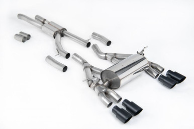 Milltek Race (Louder) Cat-Back Exhaust System for BMW F8X M3/M4 with Cerakote Black GT Tips | SSXBM996