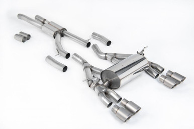 Milltek Race (Louder) Cat-Back Exhaust System for BMW F8X M3/M4 with Brushed Titanium GT Tips | SSXBM997