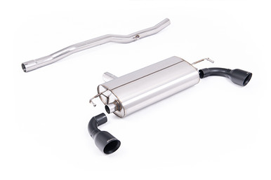 Milltek V2 Non-resonated  Cat-Back Exhaust for Mk4 VW R32 with GT-100 Cerakote Black Tips | SSXVW772