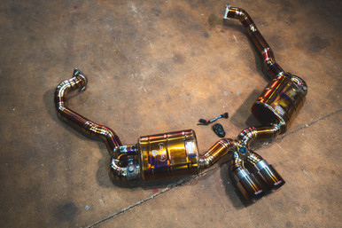 Valvetronic Designs Porsche 981 Boxster, Cayman, 2.7, 3.4L, Catback Grade 5 Titanium, TI 3.5" Tips | POR.981.VSES.TI