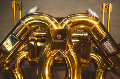 Valvetronic Designs Lamborghini LP 740-4 6.5L Catback, T304 SS Anodized Gold, Reuses OEM Style Tips | LAM.LP740.VSES.AG