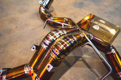 Valvetronic Designs Mclaren 570S 3.8L, Catback, Grade 5 Titanium, Titanium Slash Cut Style 4.0" Tips | MAC.570S.F1.TI