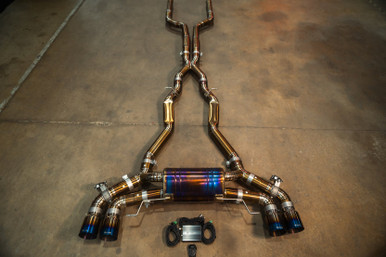 Valvetronic Designs BMW F91 M8 3.0L Catback Grade 5 Titanium (4.0" Outlet Tips)
