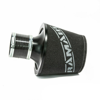 Ramair Large Foam Filter Aluminium Base 80mm (3.1inch) OD Black with Silicone Coupler | JS-108-BK-KIT