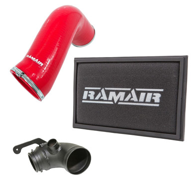 Ramair RPF-3129-RIP-RD-TI - Panel Air Filter Intake Pipe Air Hose & Turbo Elbow - A3 S3 TSI MQB | RPF-3129-RIP-RD-TI