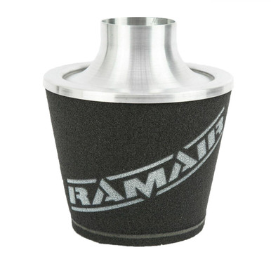 Ramair Large Foam Filter Aluminium Base 80mm (3.1inch) OD SIlver | JS-108-SL