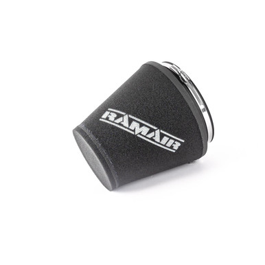 Ramair Foam 127mm (5inch) OD Neck Large Cone Air Filter with Velocity Stack | CC-195-VS-127-BK
