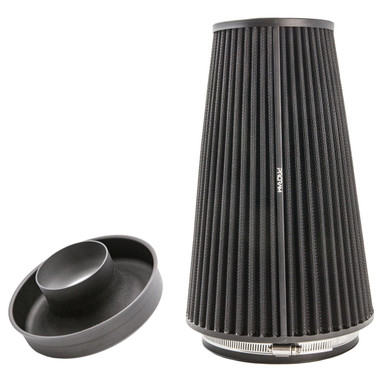 Ramair Pleated Universal XL Cone Air Filter Intake with Velocity Stack 127mm (5inch) OD | PR-CC-196-VS-127-BK