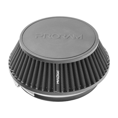 Ramair Pleated 127mm (5inch) OD Neck - Small Cone Air Filter with Velocity Stack | PR-CC-193-VS-127-BK