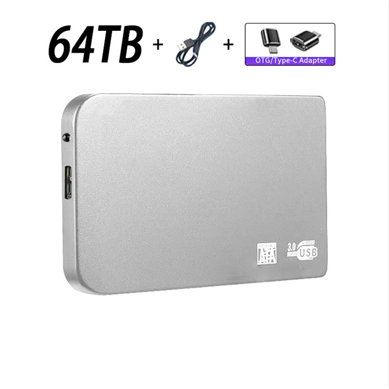 High-speed 64TB Portable External Solid State Hard Drive USB 3.0 Interface HDD Mobile Hard Drive For Laptop/mac
