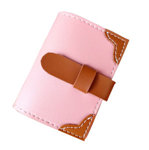 Small Business Card Holder Pink and Brown PU Leather Credit Card Organizer 26 Slots Small Business Card Holder Pink and Brown PU Leather Credit Card Organizer 26 Slots