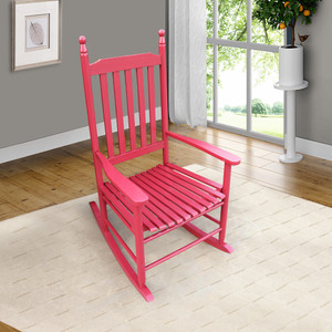Wooden porch rocker chair Red Wooden porch rocker chair Red
