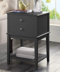 Conifferism Tall Bed Side Tables Black,Large Wood Nightstand with 2 Drawers 28 inch Height for Living Room,Sofa End Table with Storage Shelf for Home Accent Furniture Conifferism Tall Bed Side Tables Black,Large Wood Nightstand with 2 Drawers 28 inch Height for Living Room,Sofa End Table with Storage Shelf for Home Accent Furniture