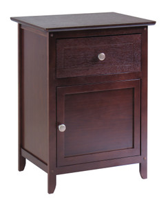 Eugene Accent Bedroom End Table Nightstand in Walnut Finish Eugene Accent Bedroom End Table Nightstand in Walnut Finish