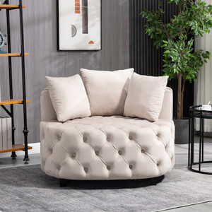 Accent Chair / Classical Barrel Chair for living room / Modern Leisure Sofa Chair (Khaki) Accent Chair / Classical Barrel Chair for living room / Modern Leisure Sofa Chair (Khaki)