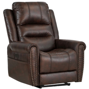 Slora Leather Gel Brown 35.25" Width Power Recliner With Power Headrest USB Type C Charger Slora Leather Gel Brown 35.25" Width Power Recliner With Power Headrest USB Type C Charger